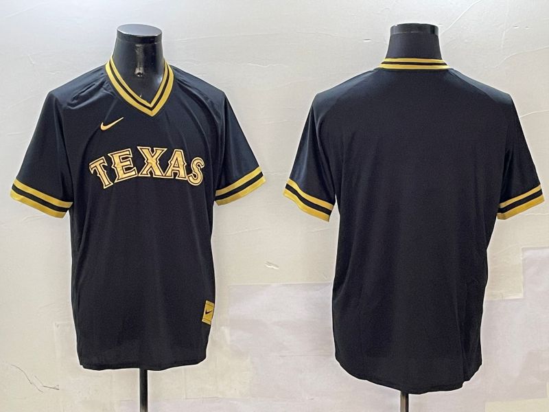 Men Texas Rangers Blank Black Gold Game 2025 Nike MLB Jersey style 1->texas rangers->MLB Jersey